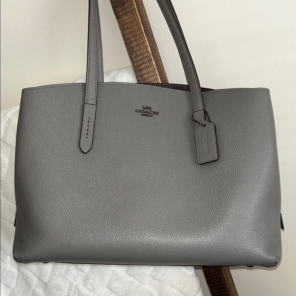 Coach Charcoal Leather Tote